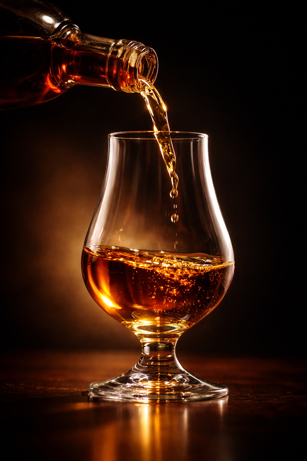 Cognac versé dans un verre tulipe
